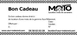 Chèque cadeau location moto