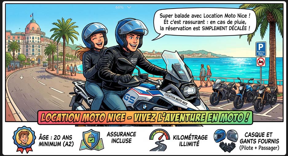 Location moto Nice garantie